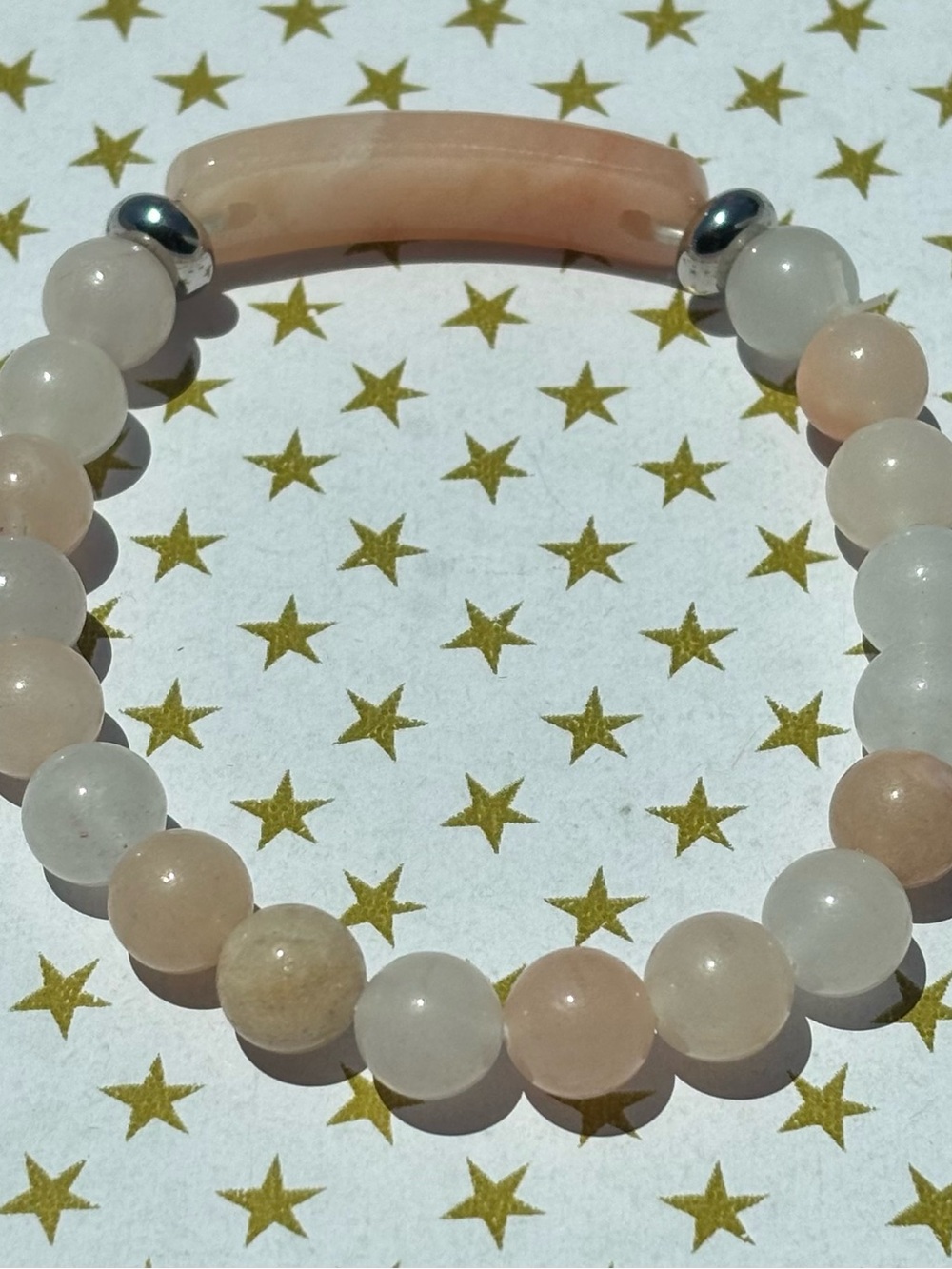 Pink and white stone Bracelet - Pink Beaded Women’s Jewelry